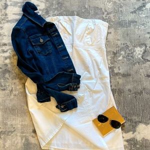 New- Gap white dress with removable straps